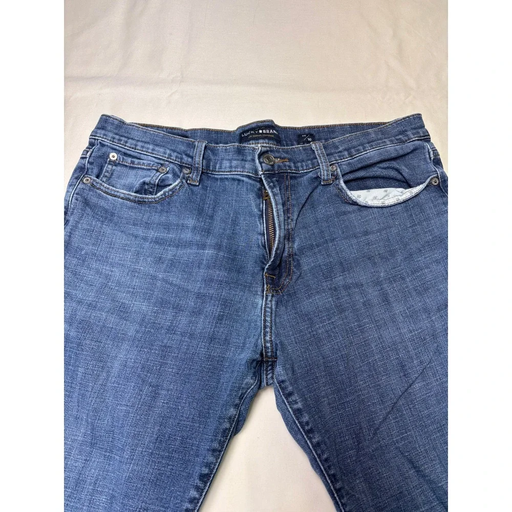 Lucky‎ Brand 221 Straight Mens Jeans 36x28 Medium Wash Blue Stretch Denim